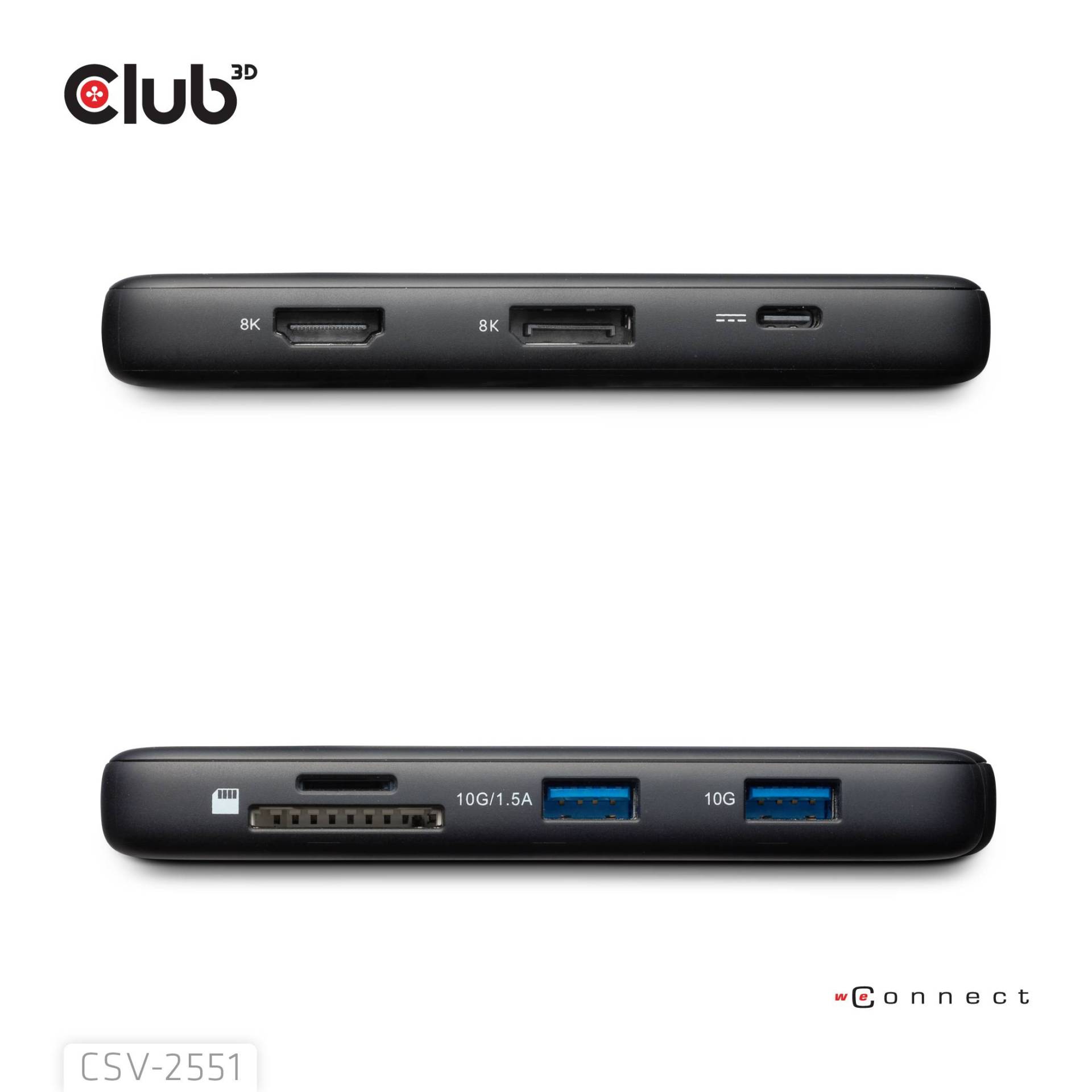 Club3D USB-C 8in1-HUB >DP1.4/HDMI2.0/USB-C/LAN 8K30Hz PD100W retail Club3D USB-C 8in1-HUB >DP1.4/HDMI2.0/USB-C/LAN 8K30Hz PD100W retail von Club 3D