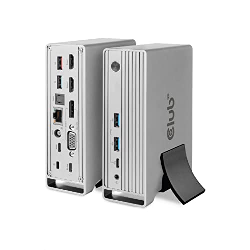 Club3D USB Gen2 Typ-C Dreifach-Display DP Alt Modus + Displaylink™ Dynamic PD Ladestation mit 120 Watt PS von Club 3D