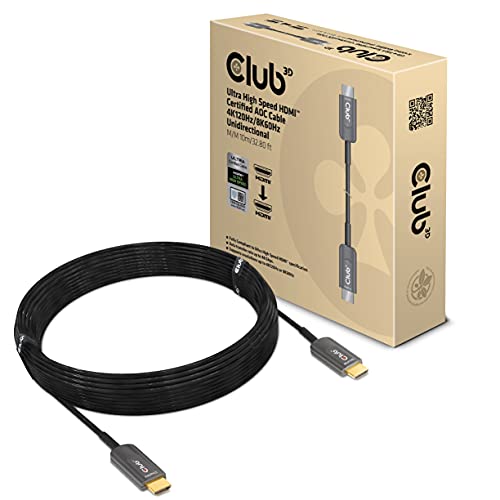 HDMI™ (AOC) Aktives Optisches Kabel 4K120Hz 8K60Hz HDR, Unidirektional St./St. 10m von Club 3D