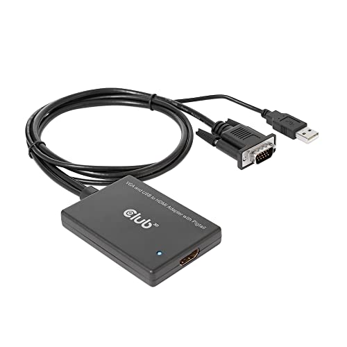 club3D CAC-1720 VGA- und USB-Typ-A auf HDMI™-Adapter mit Pigtail St./B. 0,6m 28AWG von Club 3D