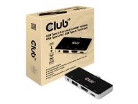 CLUB3D CSV-1591, Andocken, USB 3.2 Gen 1 (3.1 Gen 1) Type-C, 100 W, 3,5 mm, Schwarz, Chrom, 4K Ultra HD von Club-3d