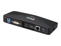 CLUB3D CSV-3103D The Club 3D Universal USB 3.1 Gen 1 UHD 4K Docking station DisplayLink™, Kabelgebunden, USB 3.2 Gen 1 (3.1 Gen 1) Type-A, 1.4a, USB, 10,100,1000 Mbit/s, Schwarz von Club-3d