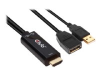 CLUB3D HDMI 2.0 TO DISPLAYPORT 1.2 4K60HZ HDR M/F ACTIVE ADAPTER, HDMI, DisplayPort, 0,25 m, Schwarz von Club-3d