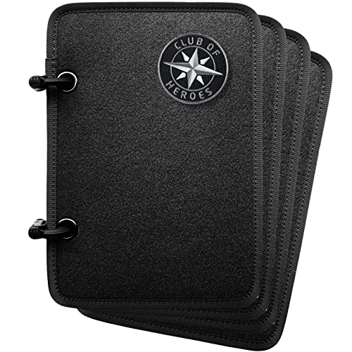 Klettpatch Organizer 19 x 27 cm + inkl. 1 Klett Patch/Ordner mit 4 Tafeln zum Sammeln und Organisieren von Klett Patches Abzeichen/Holder Board Display von Club of Heroes (Schwarz) von Club of Heroes