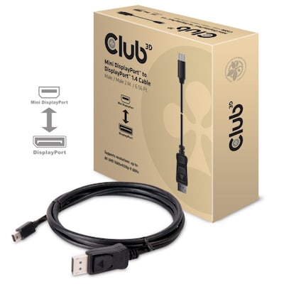 Club 3D 8K 60Hz Displayport 1.4 Adapterkabel 2m mDP zu DP HBR3 CAC-1115 von Club3D