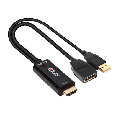 Club 3D Adapter aktiv HDMI auf DisplayPort 1.2 4K60Hz St./Bu. schwarz von Club3D