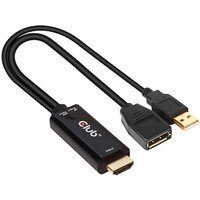 Club 3D Adapter aktiv HDMI auf DisplayPort 1.2 4K60Hz St./Bu. schwarz von Club3D