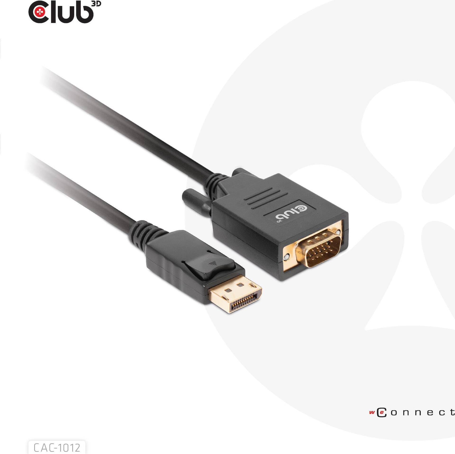 Club 3D - Adapterkabel - DisplayPort (M) zu HD-15 (VGA) (M) - 2 m - 1080p-Unterstützung von Club3D