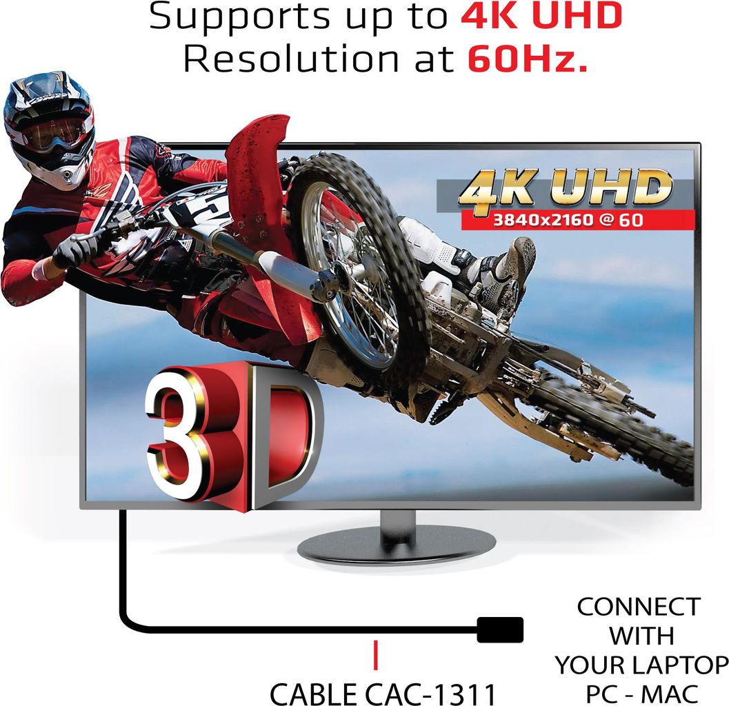 Club 3D CAC-1311 - HDMI-Kabel - HDMI (M) bis HDMI (M) - 1,0m - 4K Unterstützung (CAC-1311) von Club3D