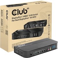 Club 3D DisplayPort/HDM KVM Switch auf Dual DisplayPort 4K 60Hz von Club3D