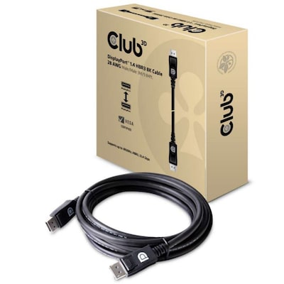 Club 3D DisplayPort 1.4 Kabel 3m DP zu DP HBR3 8K60Hz Vesa St./St. schwarz von Club3D