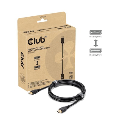 Club 3D DisplayPort 2.1 VESA DP80 zertifiziertes Kabel 8K240Hz St./St. 3m schwarz Club 3D DisplayPort 2.1 VESA DP80 zertifiziertes Kabel 8K240Hz St./St. 3m schwarz von Club3D