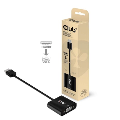 Club 3D HDMI 1.4 auf VGA Adapter mit Audio Stecker/Buchse aktiv St./Bu. schwarz von Club3D