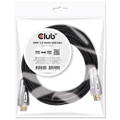 Club 3D HDMI 2.0 Kabel 5m 4K60Hz UHD St./St. schwarz CAC-2312 von Club3D