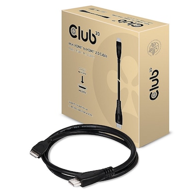 Club 3D HDMI Kabel 1m mini HDMI zu HDMI 2.0 UHD bidirektional St./St. schwarz von Club3D