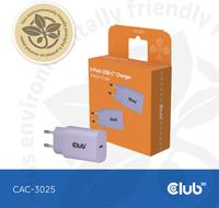 Club 3D Lifestyle Ladegerät USB-C 30Watt 2Stk lila retail (CAC-3025) von Club3D