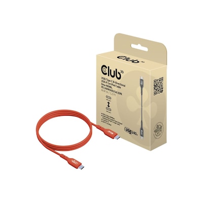 Club 3D USB 2.0 Typ-C Kabel Bidirektional USB-IF 480Mb PD 240W St./St. 1m orange von Club3D