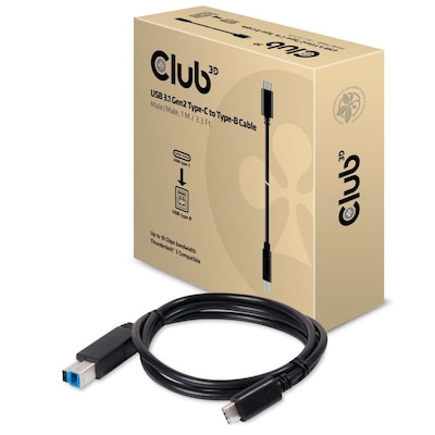 Club 3D USB 3.1 Kabel 1m Typ-C zu Typ-B Gen2 St./St. schwarz von Club3D