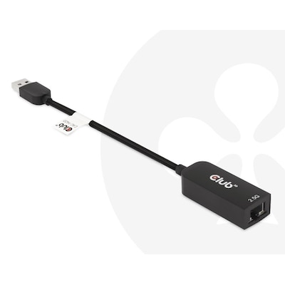 Club 3D USB 3.2 Gen1 Adapter Typ-A zu 2,5 Gigabit Ethernet St./Bu. schwarz von Club3D