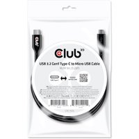 Club 3D USB 3.2 Gen1 Typ-C auf Micro USB Kabel 1m St./St. schwarz von Club3D