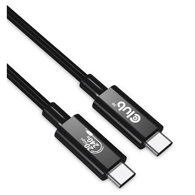 Club 3D USB 4 2x2 Typ-C Kabel USB-IF 4K60Hz PD 240W St./St. 2m schwarz CAC-1575 von Club3D