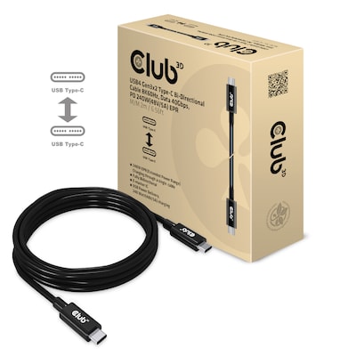 Club 3D USB 4 3x2 Typ-C Kabel USB 8K60Hz PD 240W St./St. 2m schwarz von Club3D