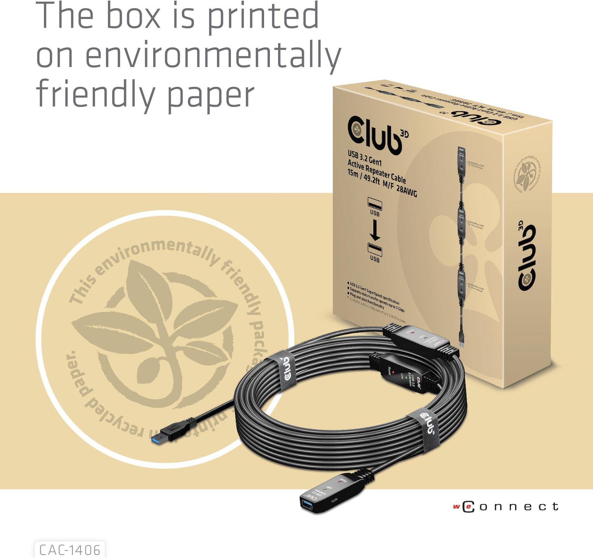 Club 3D - USB-Erweiterung - USB 3,2 Gen 1 - bis zu 15 m (CAC-1406) von Club3D