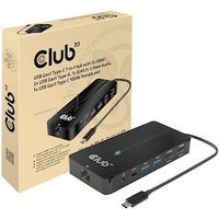 Club 3D USB Gen 1 Typ-C 7in1 Hub 2x HDMI, 2x USB Gen1 Typ-A, 1x RJ45 100 Watt von Club3D