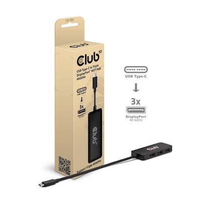 Club 3D USB Typ-C auf Dreifach DisplayPort MST Hub 4K60Hz Club 3D USB Typ-C auf Dreifach DisplayPort MST Hub 4K60Hz von Club3D