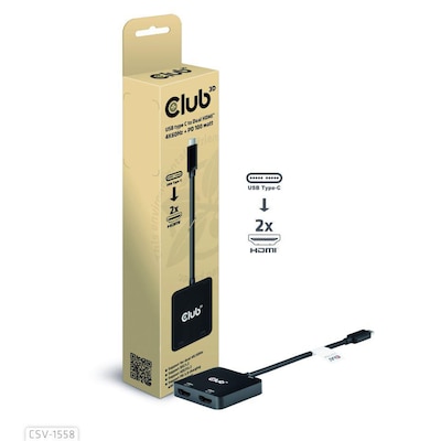 Club 3D USB Typ-C auf Dual HDMI 4K60Hz PD 100W von Club3D