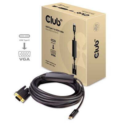 Club 3D USB Typ C auf VGA Kabel Stecker/Stecker 5m von Club3D