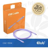 Club 3D USB Typ-C zu Typ-C Kabel 20 Gbps 240W 4K60Hz 2m lila Club 3D USB Typ-C zu Typ-C Kabel 20 Gbps 240W 4K60Hz 2m lila von Club3D