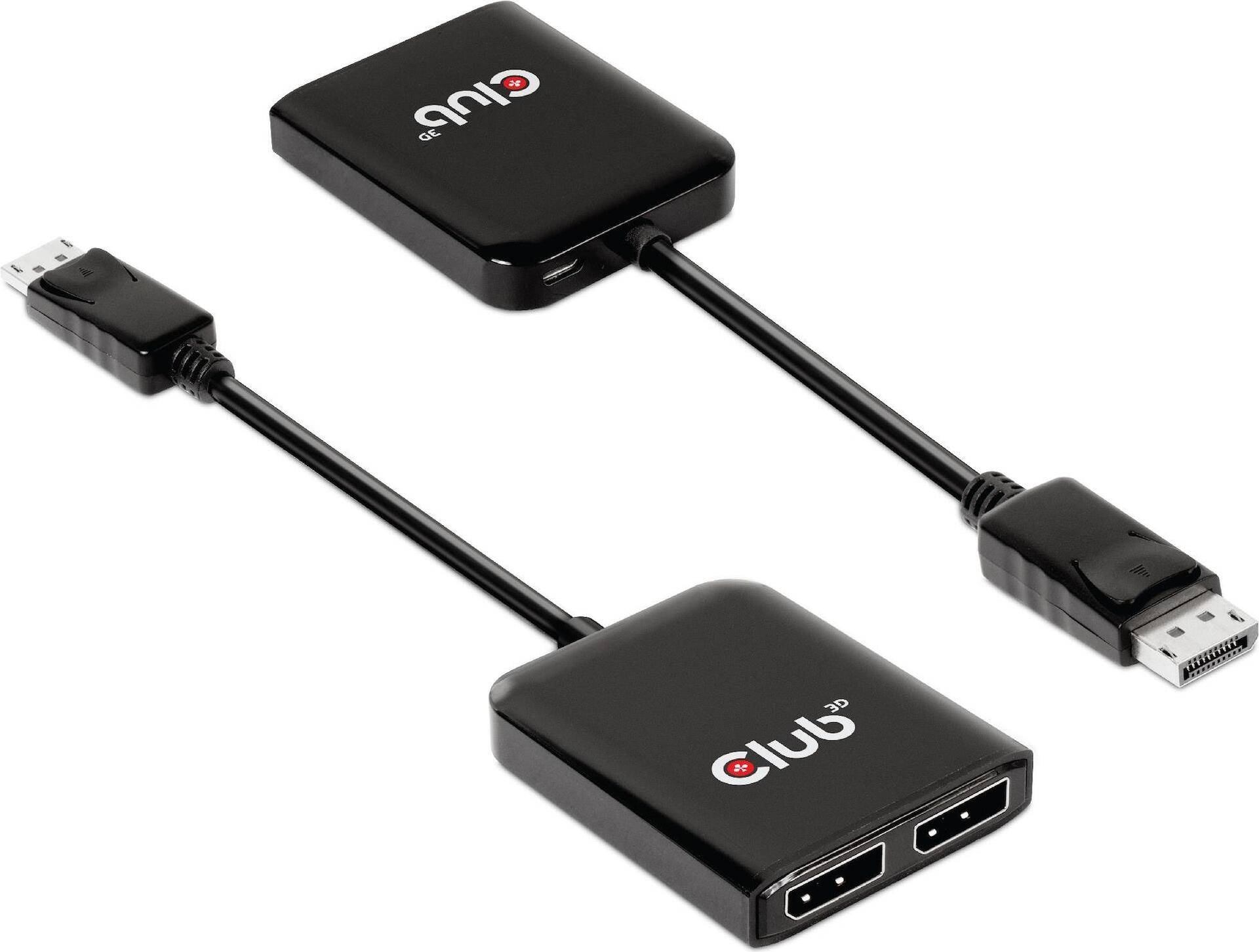 Club 3D - Videoadapter - DisplayPort (M) zu HDMI, DisplayPort, Mikro-USB Typ B (nur Strom) (W) - DisplayPort 1.4 - 20 cm - USB-Strom, unterstützt 4K 60 Hz (3840 x 2160) von Club3D