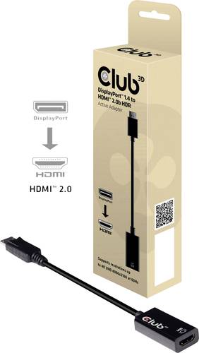 Club3D CAC-1080 DisplayPort Adapter [1x DisplayPort Stecker - 1x HDMI-Buchse] Schwarz von Club3D