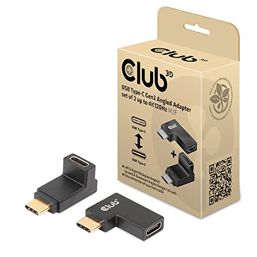 Club3D CAC-1528 USB-Typ-C Gen2 gewinkelte Adapter im Set von 2 Stück, bis zu 4K120Hz St./B von Club3D