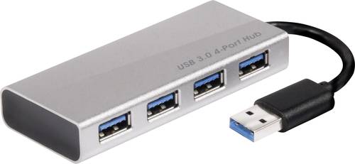 Club3D CSV-1431 4 Port USB 3.2 Gen 1-Hub (USB 3.0) mit Aluminiumgehäuse, mit Schnellladeport Alumin von Club3D