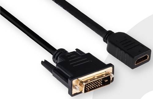 Club3D DVI / HDMI Adapterkabel DVI-D 24+1pol. Stecker, HDMI-A Buchse 2.00m Schwarz CAC-1211 DVI-Kabe von Club3D