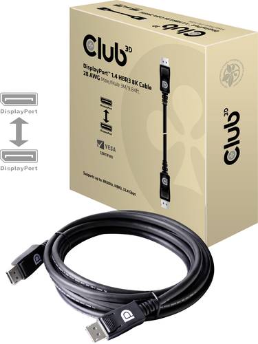 Club3D DisplayPort Anschlusskabel DisplayPort Stecker, DisplayPort Stecker 3.00m Silber CAC-1060 Ult von Club3D