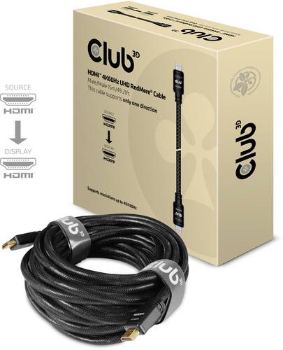 Club3D HDMI Anschlusskabel HDMI-A Stecker, HDMI-A Stecker 15.00m Schwarz CAC-2314 Flammwidrig HDMI-K von Club3D