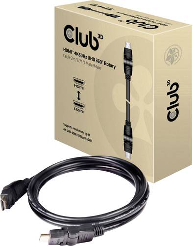 Club3D HDMI Anschlusskabel HDMI-A Stecker, HDMI-A Stecker 2.00m Schwarz CAC-1360 High Speed-HDMI mit von Club3D