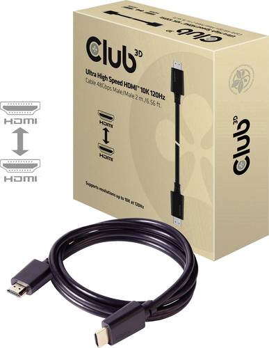 Club3D HDMI Anschlusskabel HDMI-A Stecker, HDMI-A Stecker 2.00m Schwarz CAC-1372 HDMI-Kabel von Club3D
