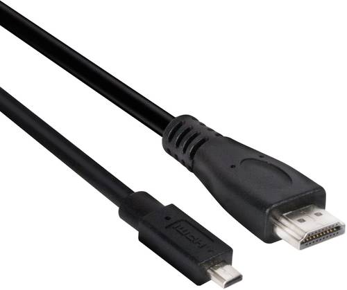 Club3D HDMI Anschlusskabel HDMI-Micro-D Stecker, HDMI-A Stecker 1.00m Schwarz CAC-1351 High Speed-HD von Club3D