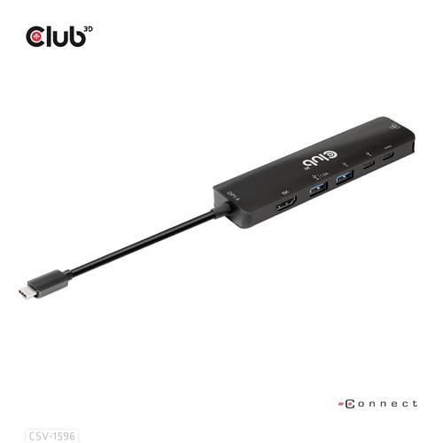 Club3D USB-6-in1-HUB USB-C - HDMI/2xUSB/ USB-C® (USB 3.2 Gen 2) Multiport Hub Schwarz von Club3D