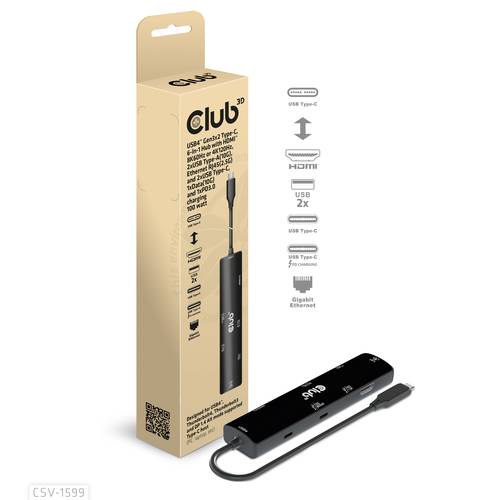 Club3D USB-C® Dockingstation CSV-1599 USB-C® Power Delivery von Club3D