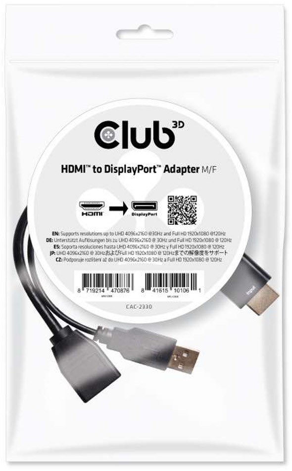 HDMI St. > DP Bu. 4K Adapter HDMI St. > DP Bu. 4K Adapter von Club3D