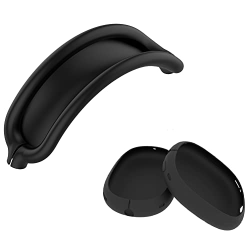Clyictz 1 Set Kopfhörer-Zubehör, Silikon-Schutzhülle, kratzfeste Kopfbandabdeckung für Max (schwarz) von Clyictz