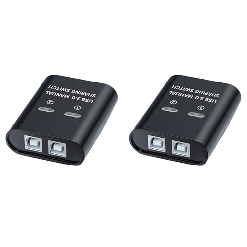 Clyictz 2 x USB-Schalter, 2 Anschlüsse, manueller USB-Hub, zwei Computer, teilen Sie U-Disk-Drucker, Gerät, 2-in-1-Ausgang, USB 2.0 Sharer von Clyictz