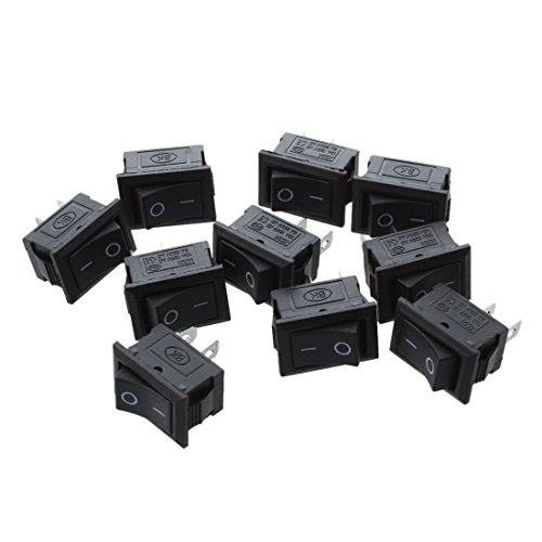 Clyictz Clyictz (R) 10 Stueck SPST Mini 2 Pin Wippschalter AC 125V 10A 250V 6A - Schwarz von Clyictz