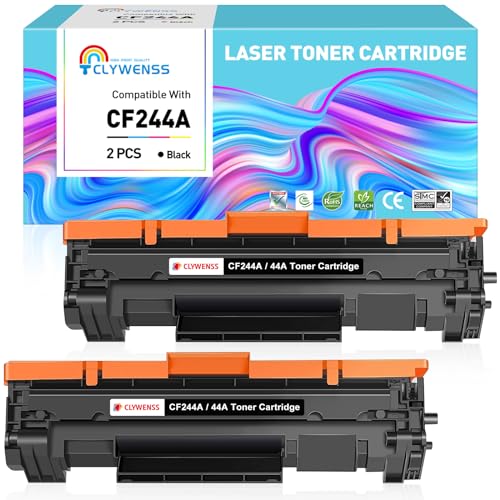 Clywenss CF244A 44A Toner Mit Chip Kompatibel für HP 44A CF244A Tonerkartusche für Color Laserjet Pro M15w M15a M17w M17a MFP M28w M28a M30w M30a Drucker, 2-Schwarz von Clywenss