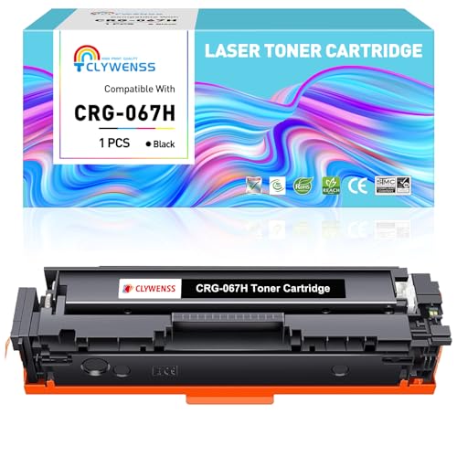 Clywenss CRG-067H 067H 067 Toner Schwarz Mit Chip Kompatibel mit Canon i-SENSYS MF655Cdw MF657Cdw LBP631Cw LBP633Cdw MF651Cw MF655Cw MF657Cw MF655 MF657 MF651 LBP631 Toner, 1-Pack von Clywenss